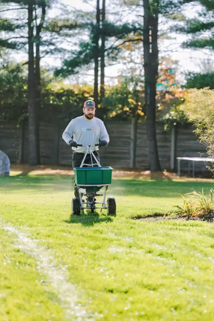 Lawn Squad fertilization specialist at work
